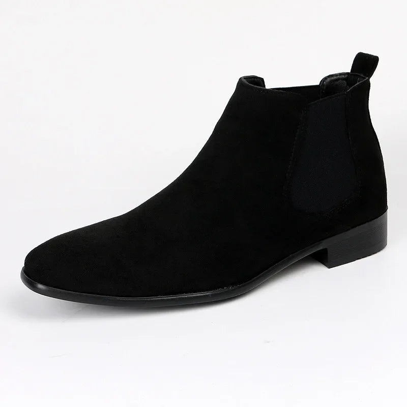 Men's Sleek Pointed Toe Chelsea Boots - Stylish Slip-On Design for Effortless Elegance