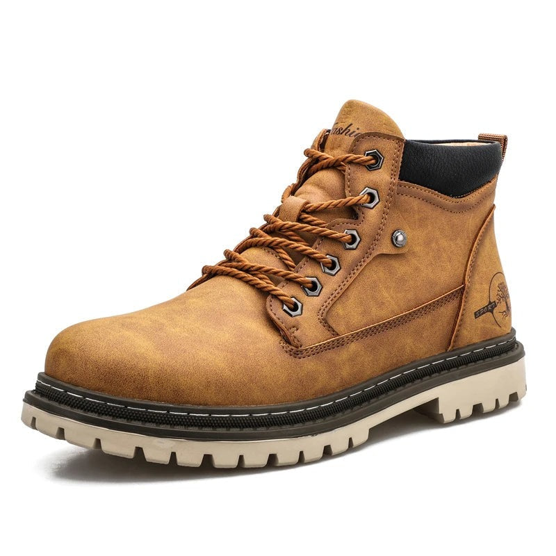 Men's Rugged Lace-Up Ankle Boots with Durable Outsole & Comfort Padded Collar - Perfect for Outdoor Adventures
