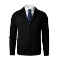 Men's Shawl Collar Button-Up Knit Cardigan with Front Pockets - Stylish & Comfortable Knitwear