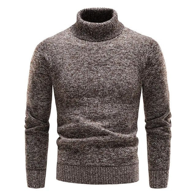 Men's Slim Fit Turtleneck Jumper - Classic Ribbed Collar, Stylish Knit Sweater for Casual & Formal Wear