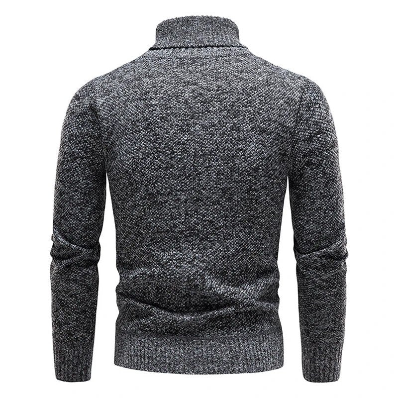 Men's Slim Fit Turtleneck Jumper - Classic Ribbed Collar, Stylish Knit Sweater for Casual & Formal Wear