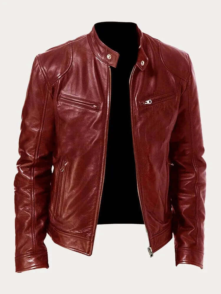 Men’s Classic Leather Jacket – Modern Biker Style, Durable All-Season Outerwear