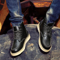 Men's Casual Lace-Up Moc Toe Boots with Rugged Sole for Street Style Comfort and Durability