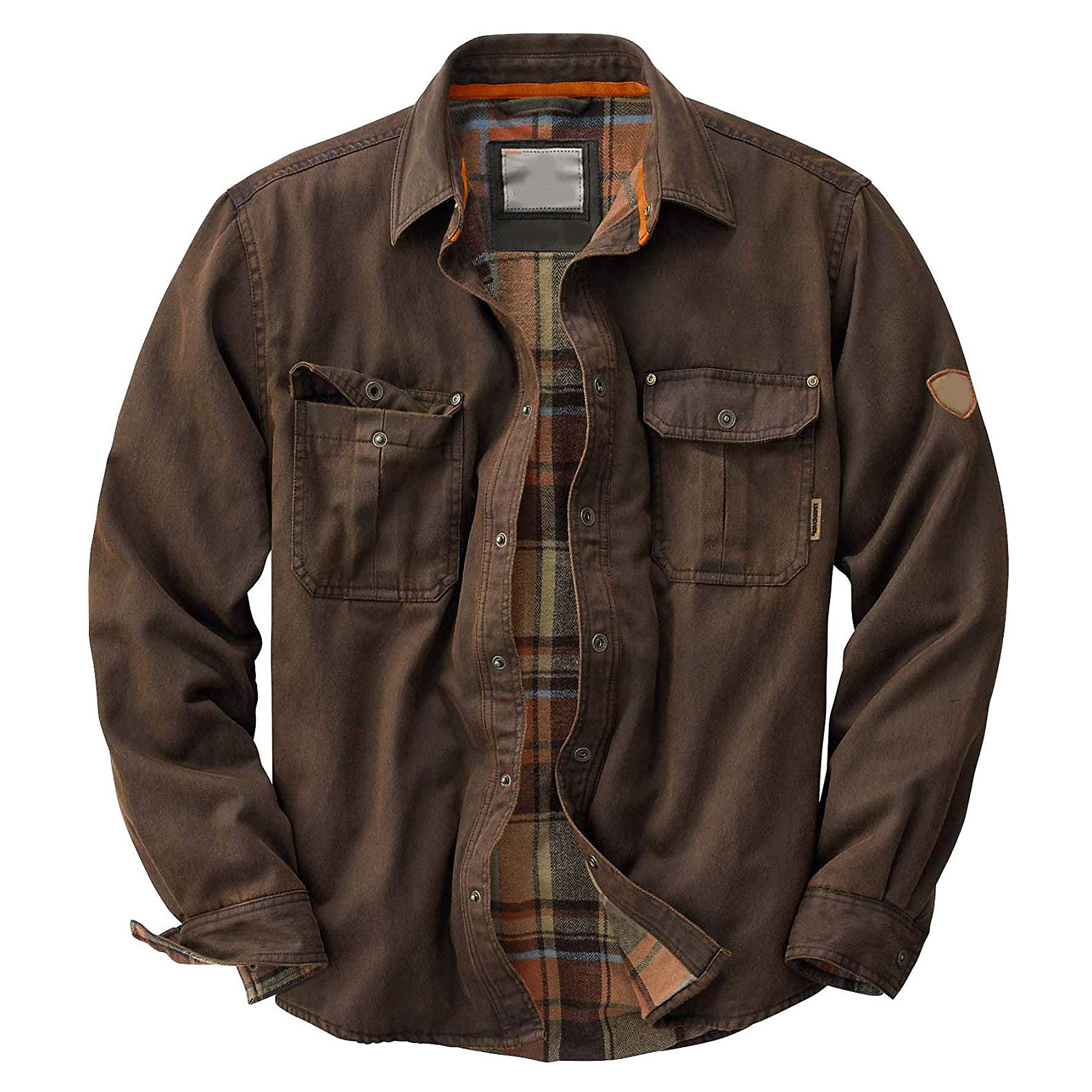 Men's Waxed Bomber Jacket with Flannel Lining & Chest Pockets - Stylish & Durable Outerwear