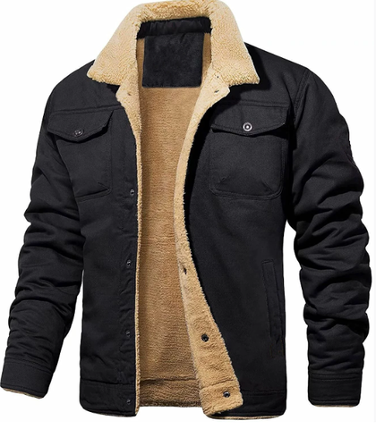 Men's Stylish Lined Bomber Jacket with Button Front, Chest Pockets, and Warm Insulation - Perfect for Casual Wear