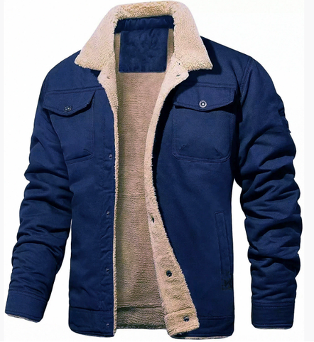 Men's Stylish Lined Bomber Jacket with Button Front, Chest Pockets, and Warm Insulation - Perfect for Casual Wear