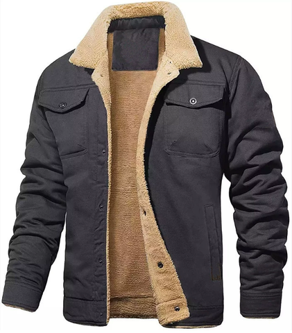 Men's Stylish Lined Bomber Jacket with Button Front, Chest Pockets, and Warm Insulation - Perfect for Casual Wear