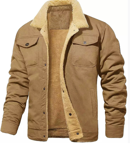 Men's Stylish Lined Bomber Jacket with Button Front, Chest Pockets, and Warm Insulation - Perfect for Casual Wear