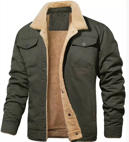 Men's Stylish Lined Bomber Jacket with Button Front, Chest Pockets, and Warm Insulation - Perfect for Casual Wear