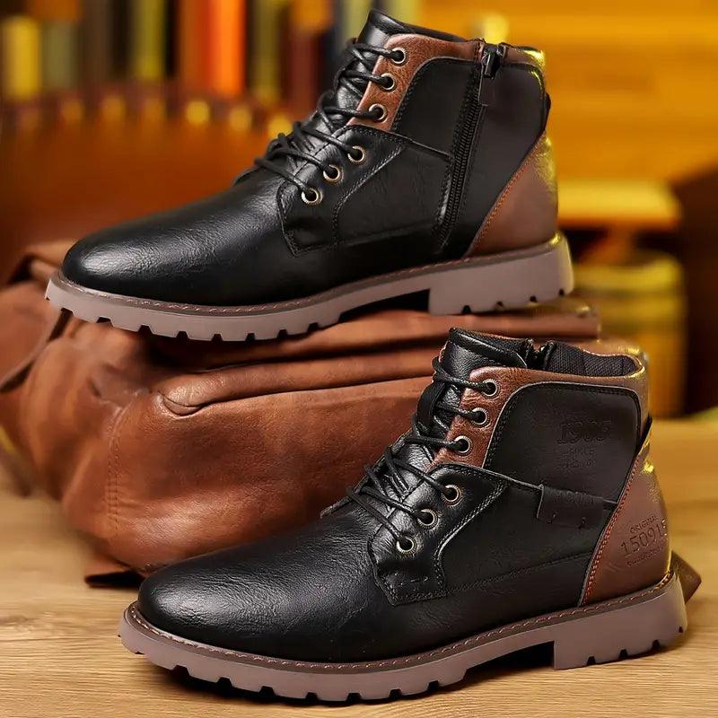 Men's Elegant Zipper Dress Boots - Stylish & Durable Footwear for Formal Occasions
