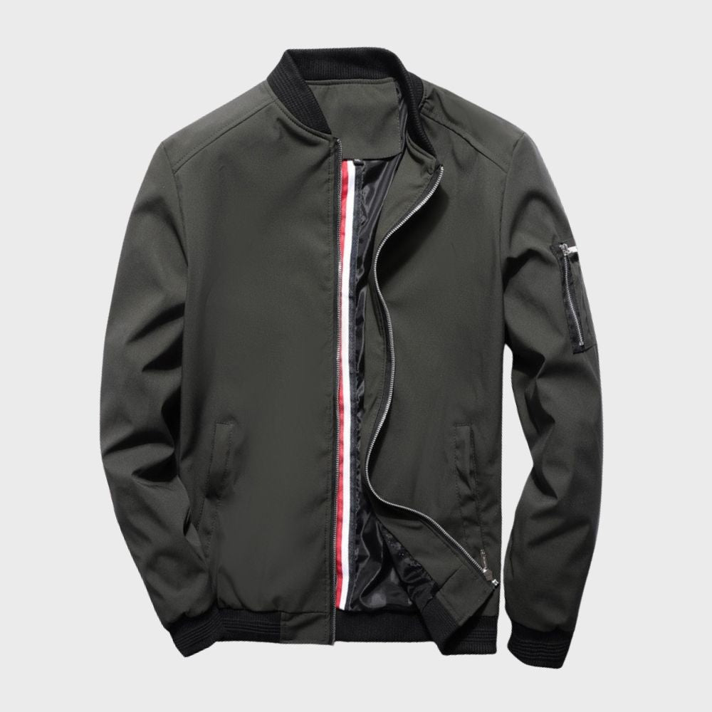Men's Lightweight Bomber Jacket with Zipper Pockets - Stylish & Versatile Outerwear for All Seasons