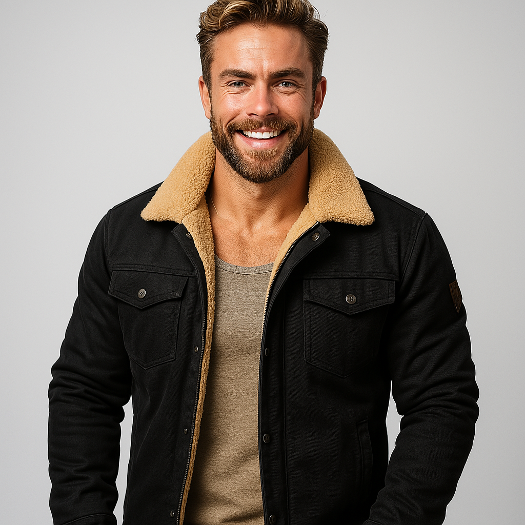 Men's Stylish Lined Bomber Jacket with Button Front, Chest Pockets, and Warm Insulation - Perfect for Casual Wear