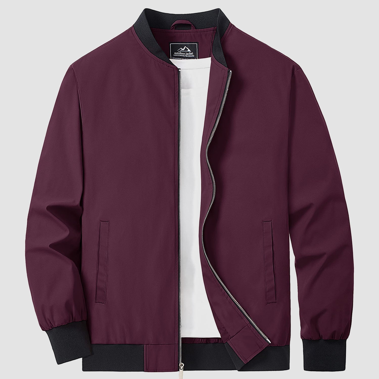 Men's Lightweight Bomber Jacket - Stylish Windbreaker with Pockets for Versatile Outdoor Wear