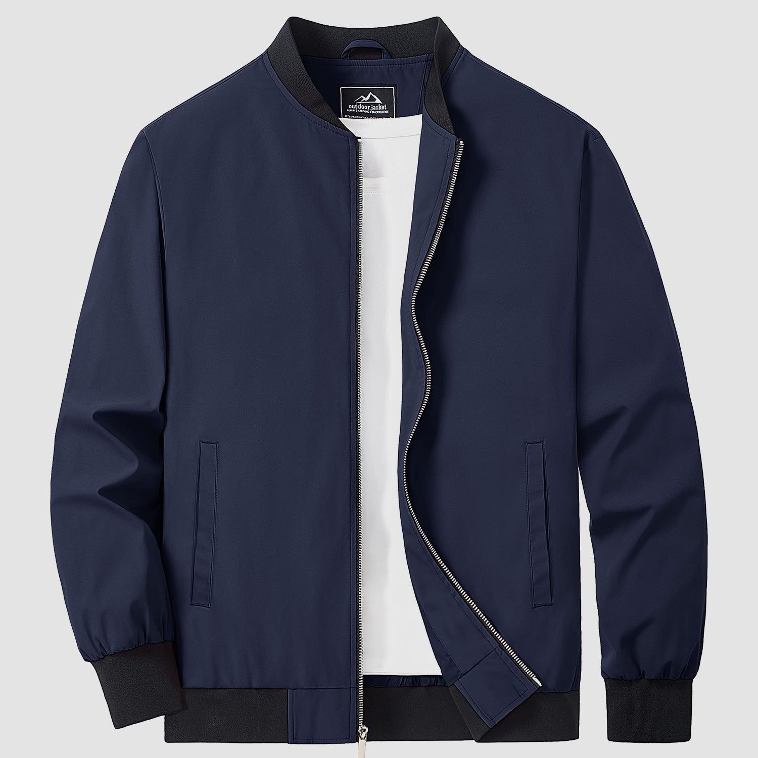 Men's Lightweight Bomber Jacket - Stylish Windbreaker with Pockets for Versatile Outdoor Wear