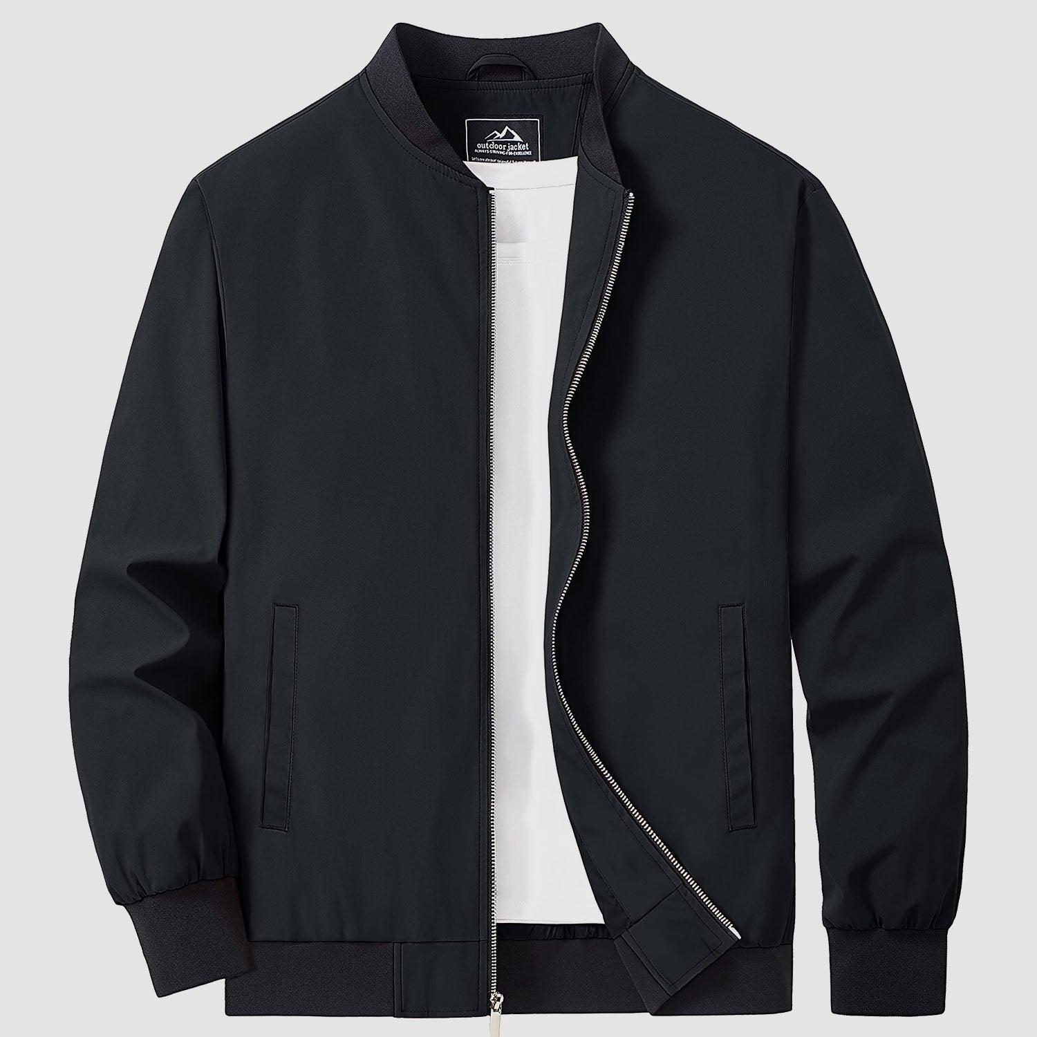 Men's Lightweight Bomber Jacket - Stylish Windbreaker with Pockets for Versatile Outdoor Wear