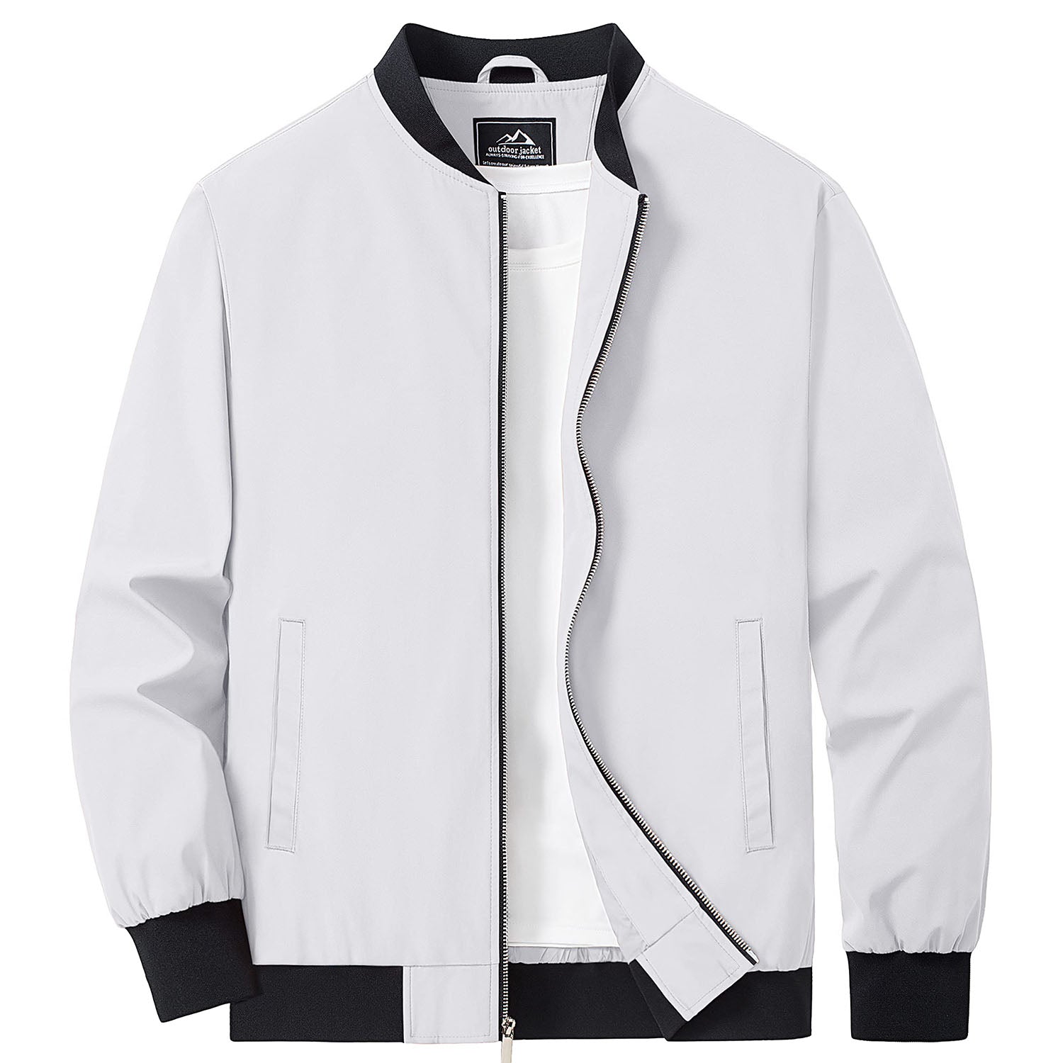 Men's Lightweight Bomber Jacket - Stylish Windbreaker with Pockets for Versatile Outdoor Wear