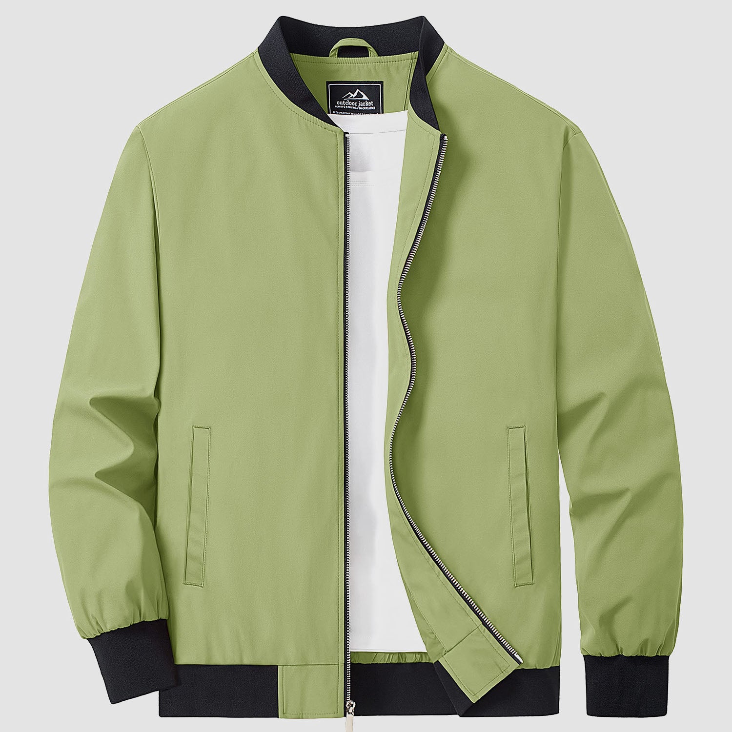 Men's Lightweight Bomber Jacket - Stylish Windbreaker with Pockets for Versatile Outdoor Wear