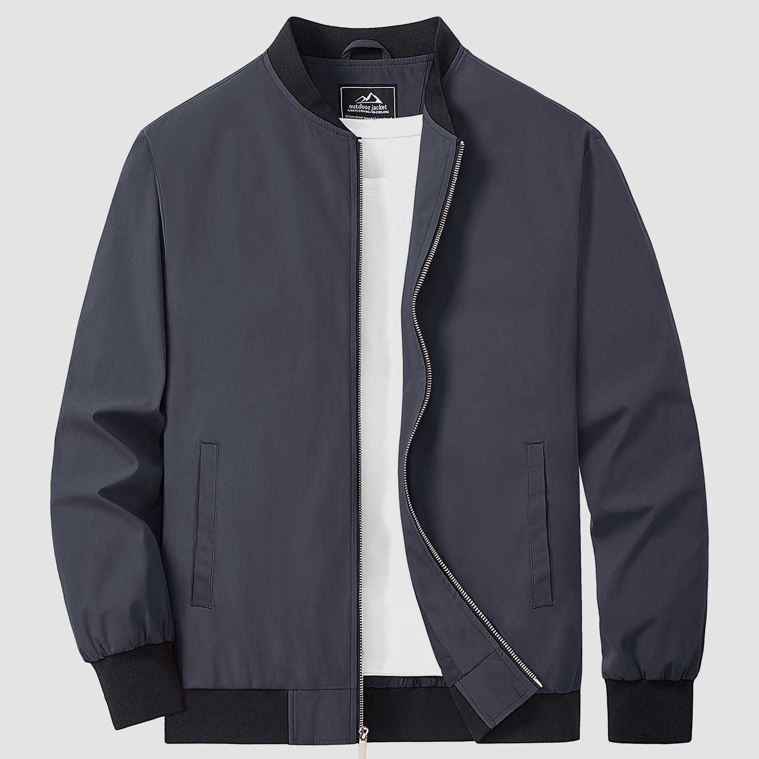 Men's Lightweight Bomber Jacket - Stylish Windbreaker with Pockets for Versatile Outdoor Wear