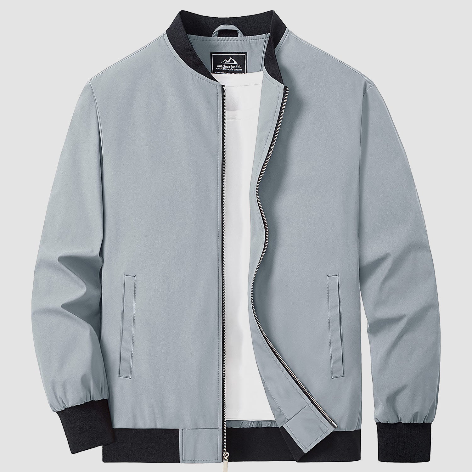 Men's Lightweight Bomber Jacket - Stylish Windbreaker with Pockets for Versatile Outdoor Wear