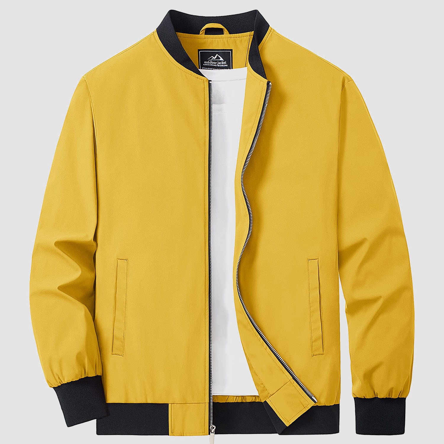 Men's Lightweight Bomber Jacket - Stylish Windbreaker with Pockets for Versatile Outdoor Wear