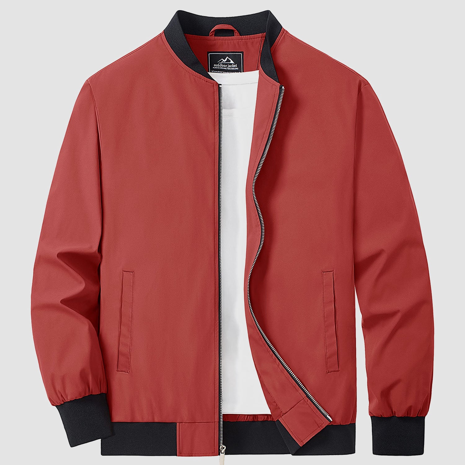 Men's Lightweight Bomber Jacket - Stylish Windbreaker with Pockets for Versatile Outdoor Wear