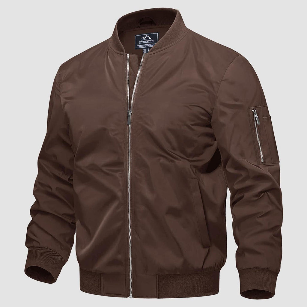 Men's Quilted Windproof Bomber Jacket with Pockets - Stylish & Durable Outerwear for All Seasons