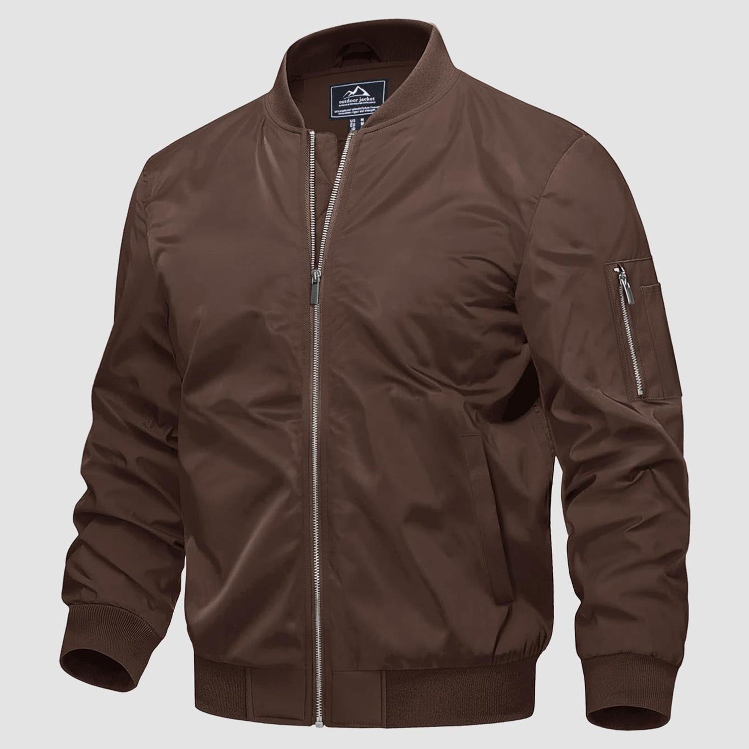 Men's Quilted Windproof Bomber Jacket with Pockets - Stylish & Durable Outerwear for All Seasons