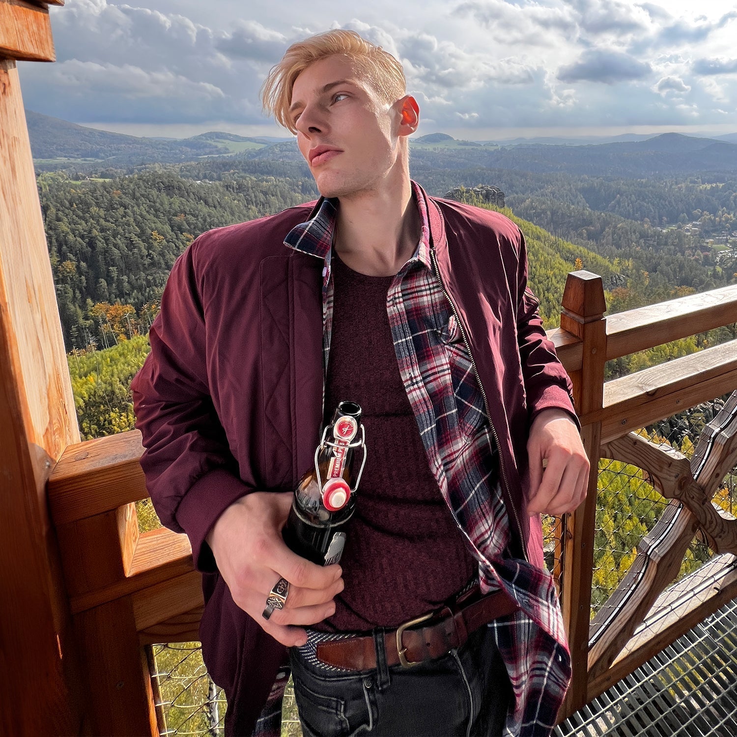 Men's Casual Zip-Up Bomber Jacket - Lightweight Windbreaker for Everyday Wear