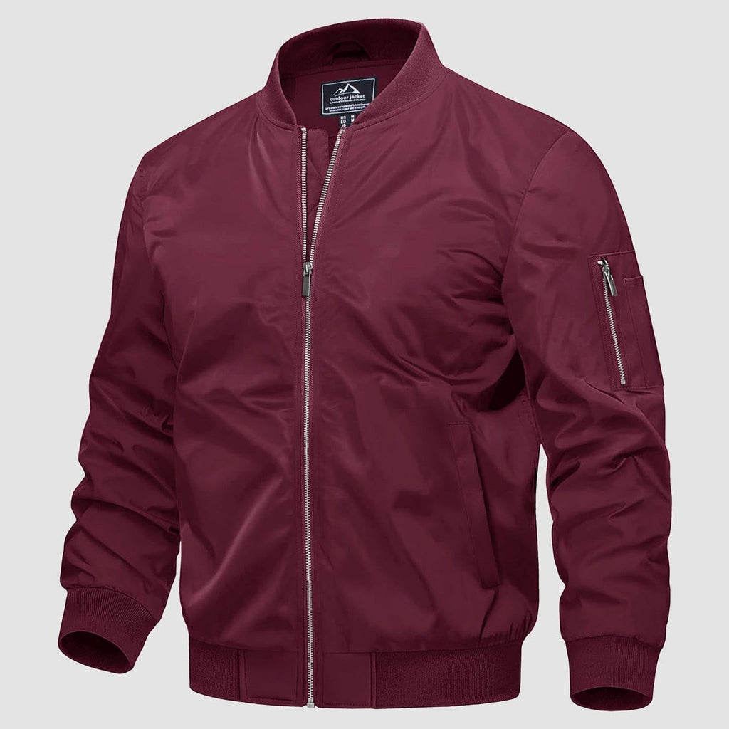 Men's Quilted Windproof Bomber Jacket with Pockets - Stylish & Durable Outerwear for All Seasons