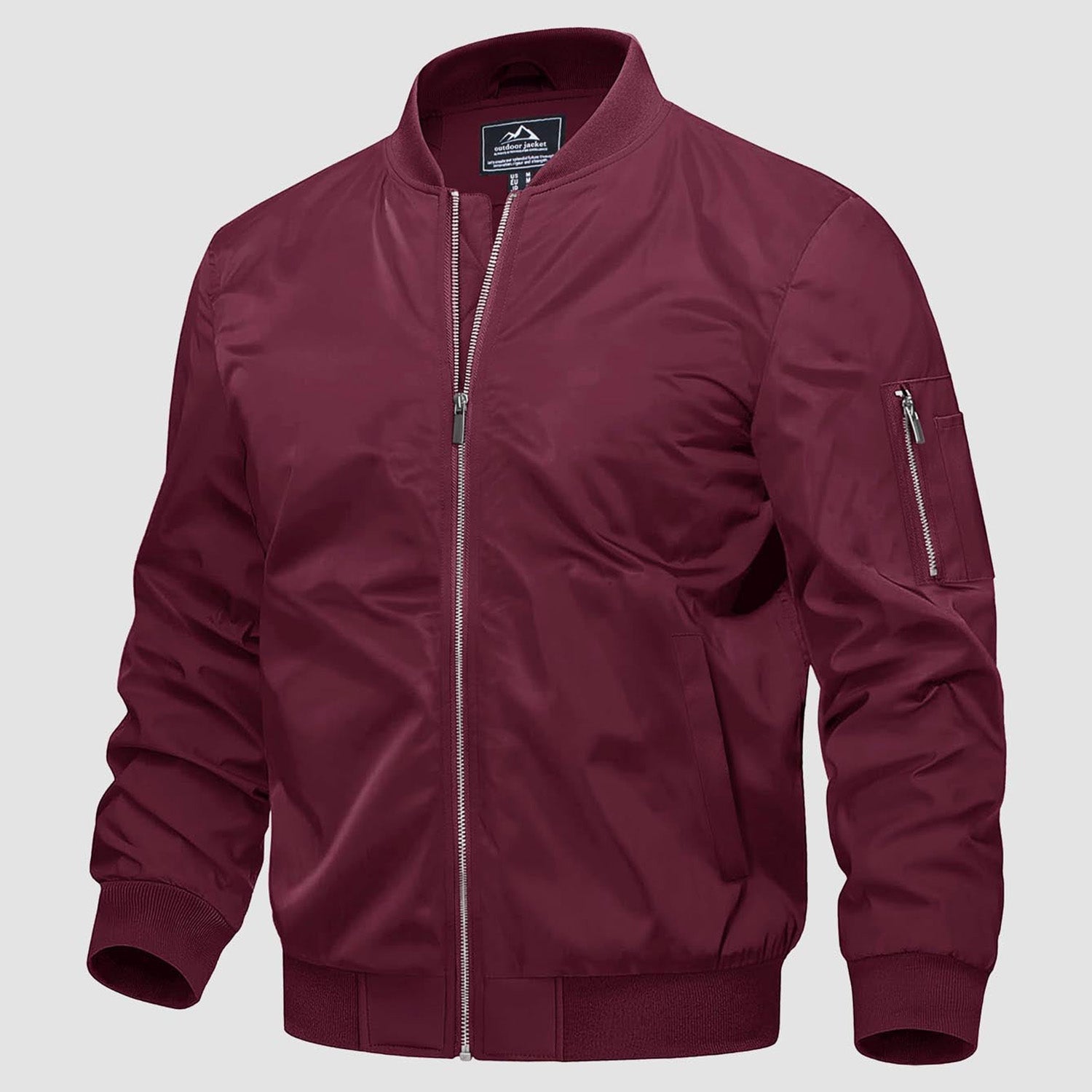 Men's Quilted Windproof Bomber Jacket with Pockets - Stylish & Durable Outerwear for All Seasons