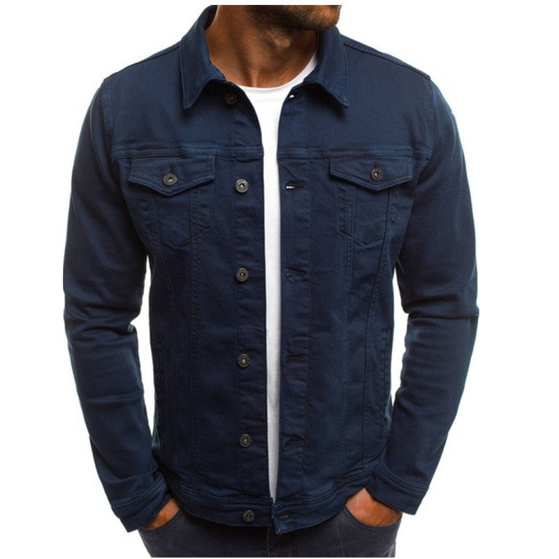 Men's Casual Multi-Pocket Denim Jacket - Stylish & Versatile Outerwear