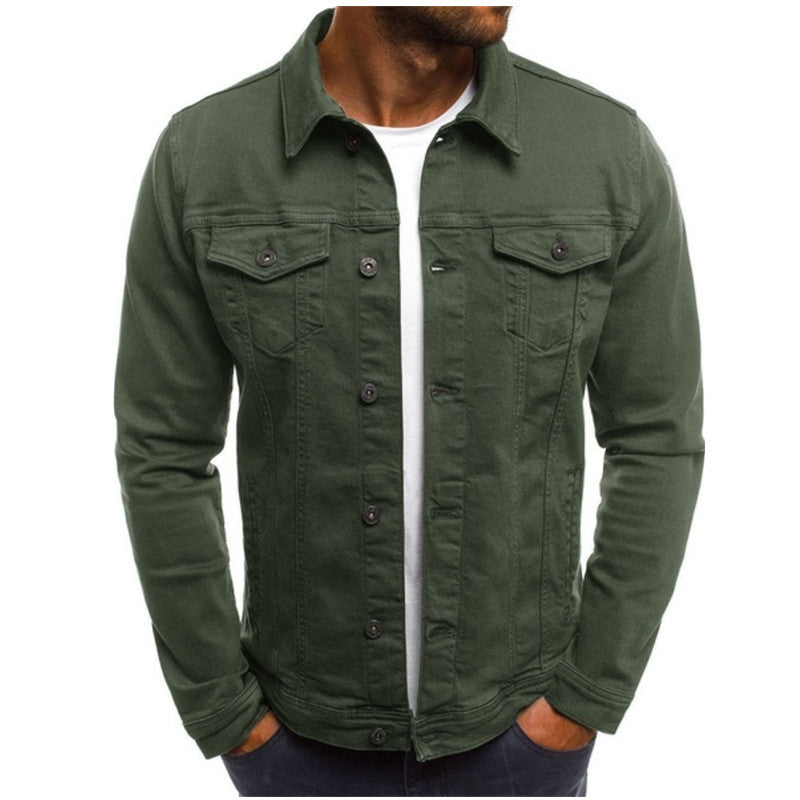 Men's Casual Multi-Pocket Denim Jacket - Stylish & Versatile Outerwear