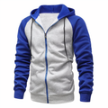 Men's Sporty Zip-Up Hoodie with Drawstring Hood & Raglan Sleeves - Comfortable Activewear for Gym & Casual Wear