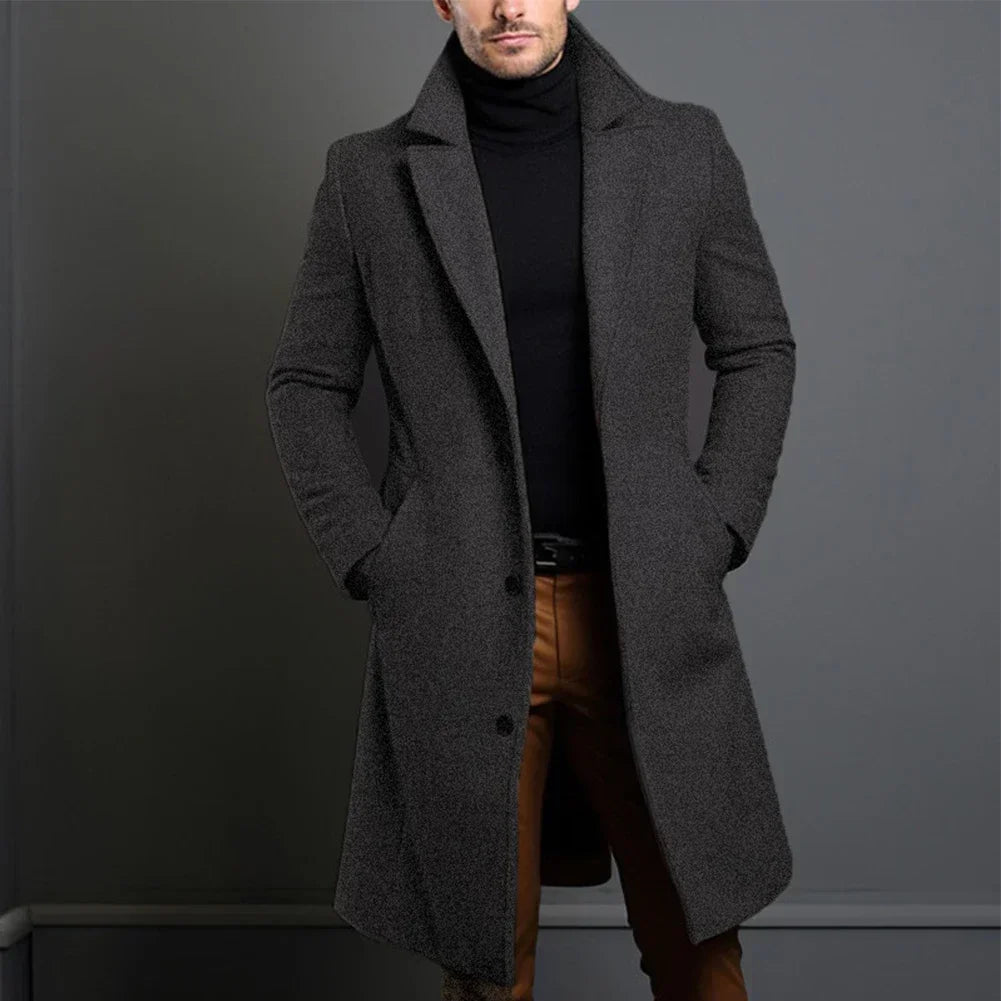 Men's Classic Tailored Overcoat - Stylish Navy, Black & Beige Options | Premium Quality Outerwear