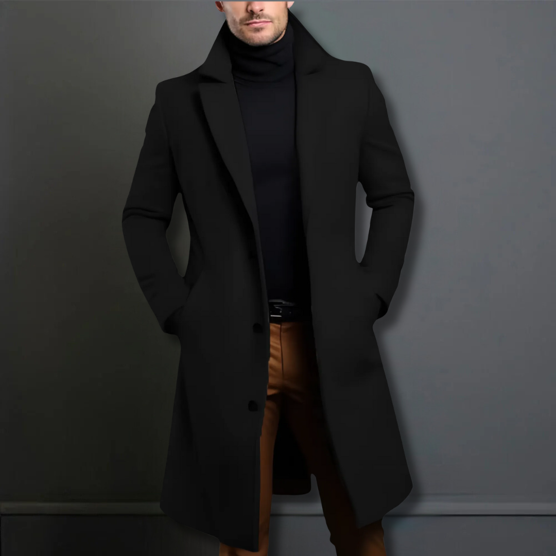 Men's Classic Tailored Overcoat - Stylish Navy, Black & Beige Options | Premium Quality Outerwear