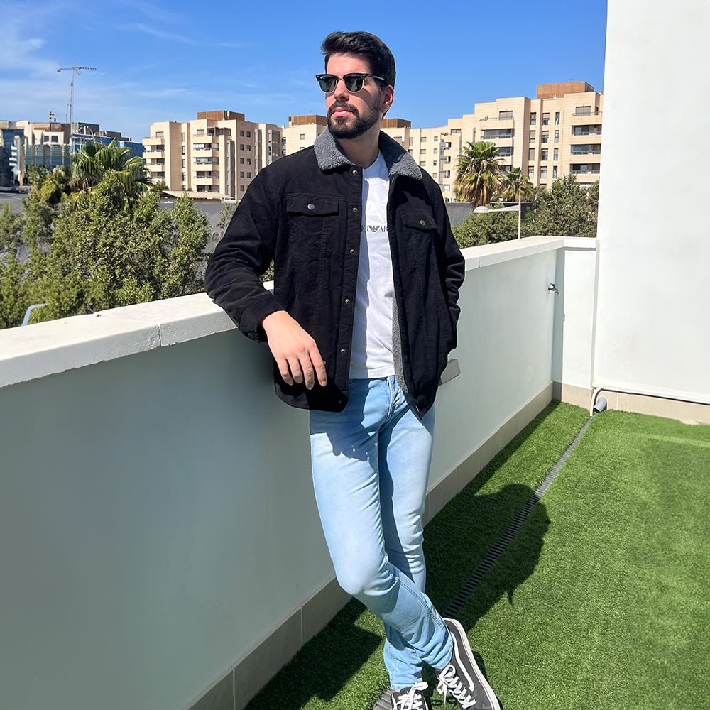 Men's Sherpa-Lined Corduroy Jacket - Warm Winter Coat for Ultimate Comfort