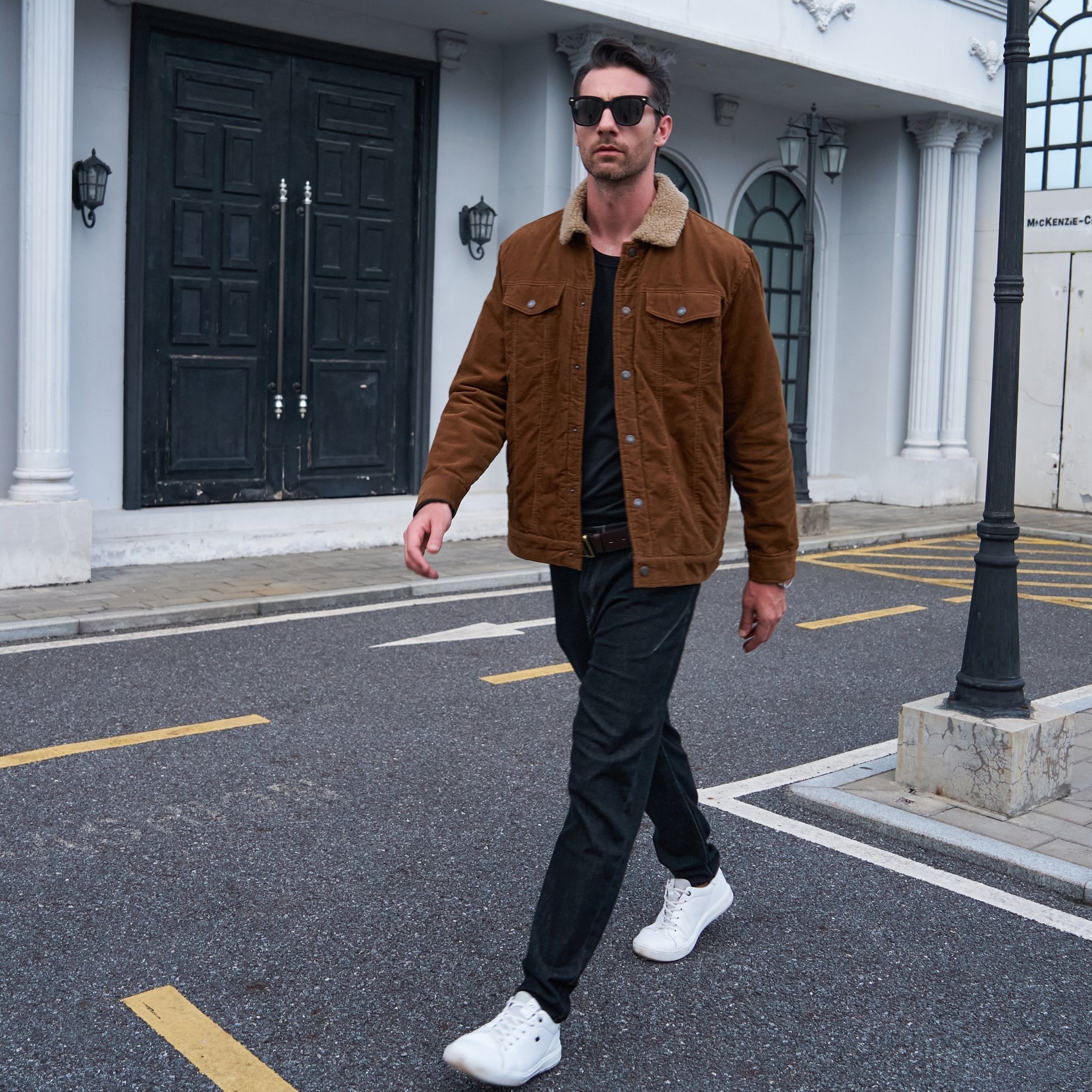 Men's Sherpa-Lined Corduroy Jacket - Warm Winter Coat for Ultimate Comfort