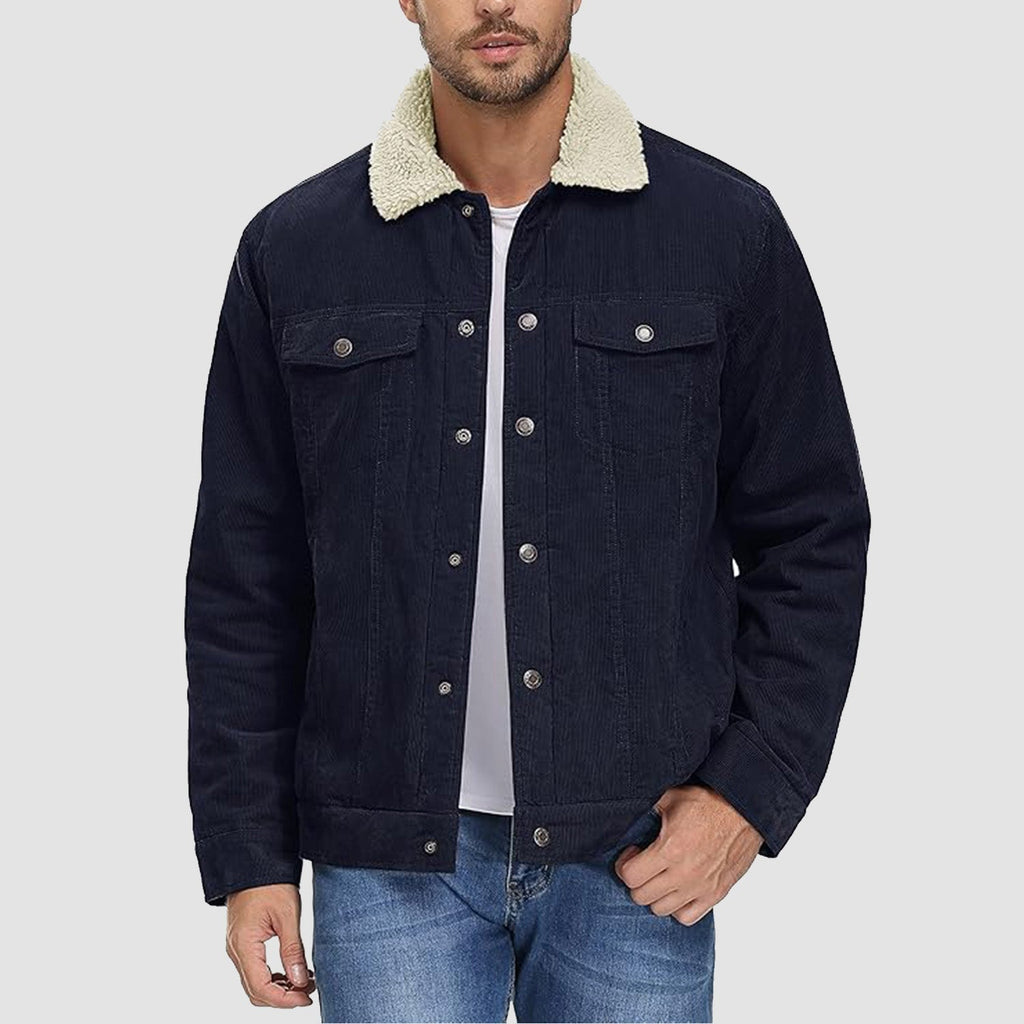 Men's Sherpa-Lined Corduroy Jacket - Warm Winter Coat for Ultimate Comfort