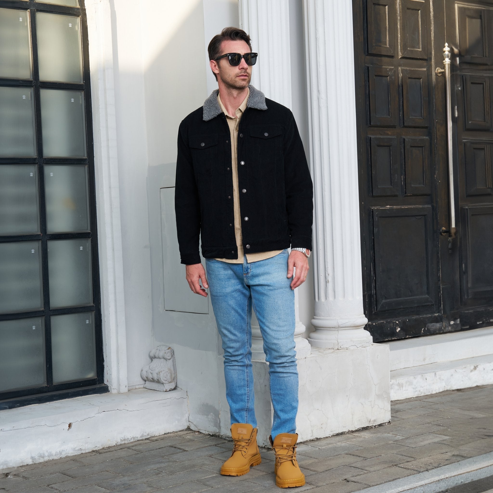 Men's Sherpa-Lined Corduroy Jacket - Warm Winter Coat for Ultimate Comfort