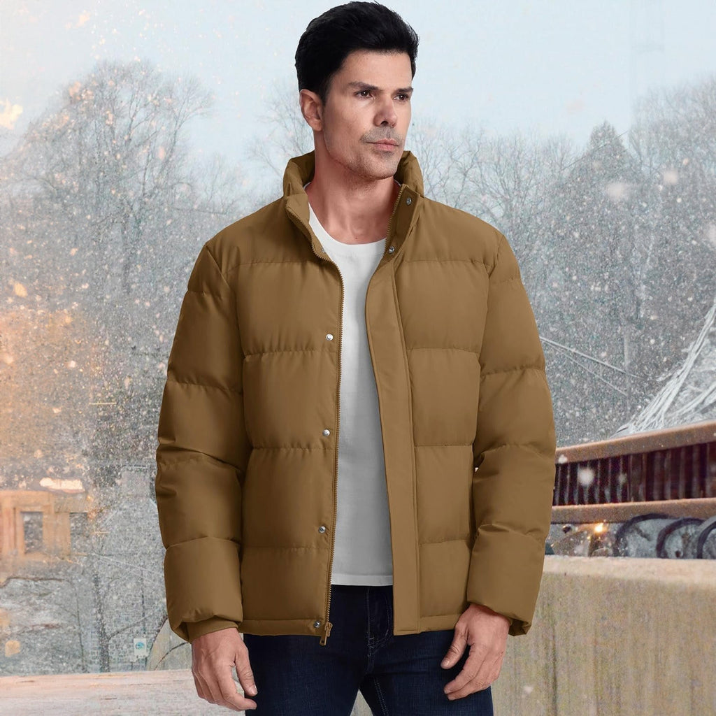 Men's Water-Resistant & Windproof Warm Down Puffer Jacket - Ultimate Winter Insulation