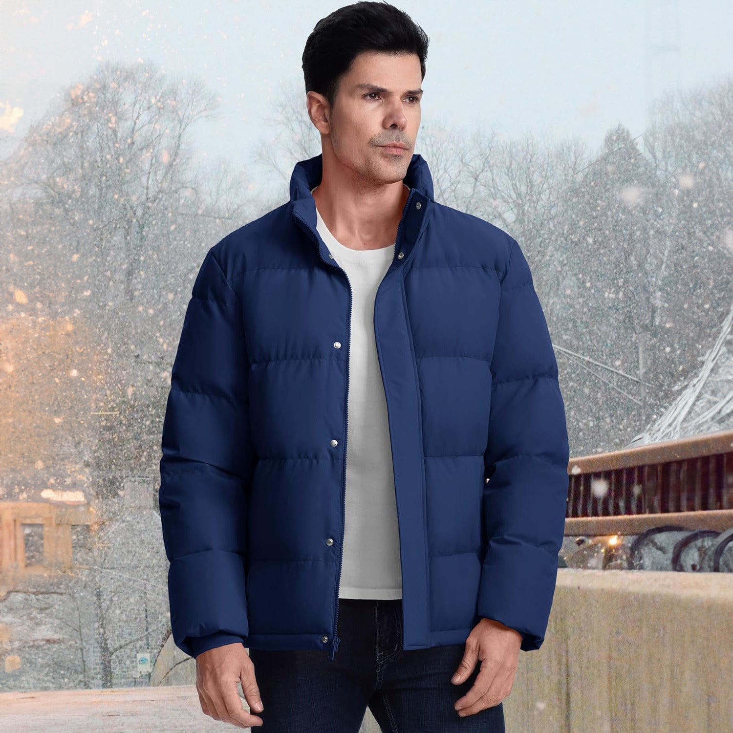 Men's Water-Resistant & Windproof Warm Down Puffer Jacket - Ultimate Winter Insulation