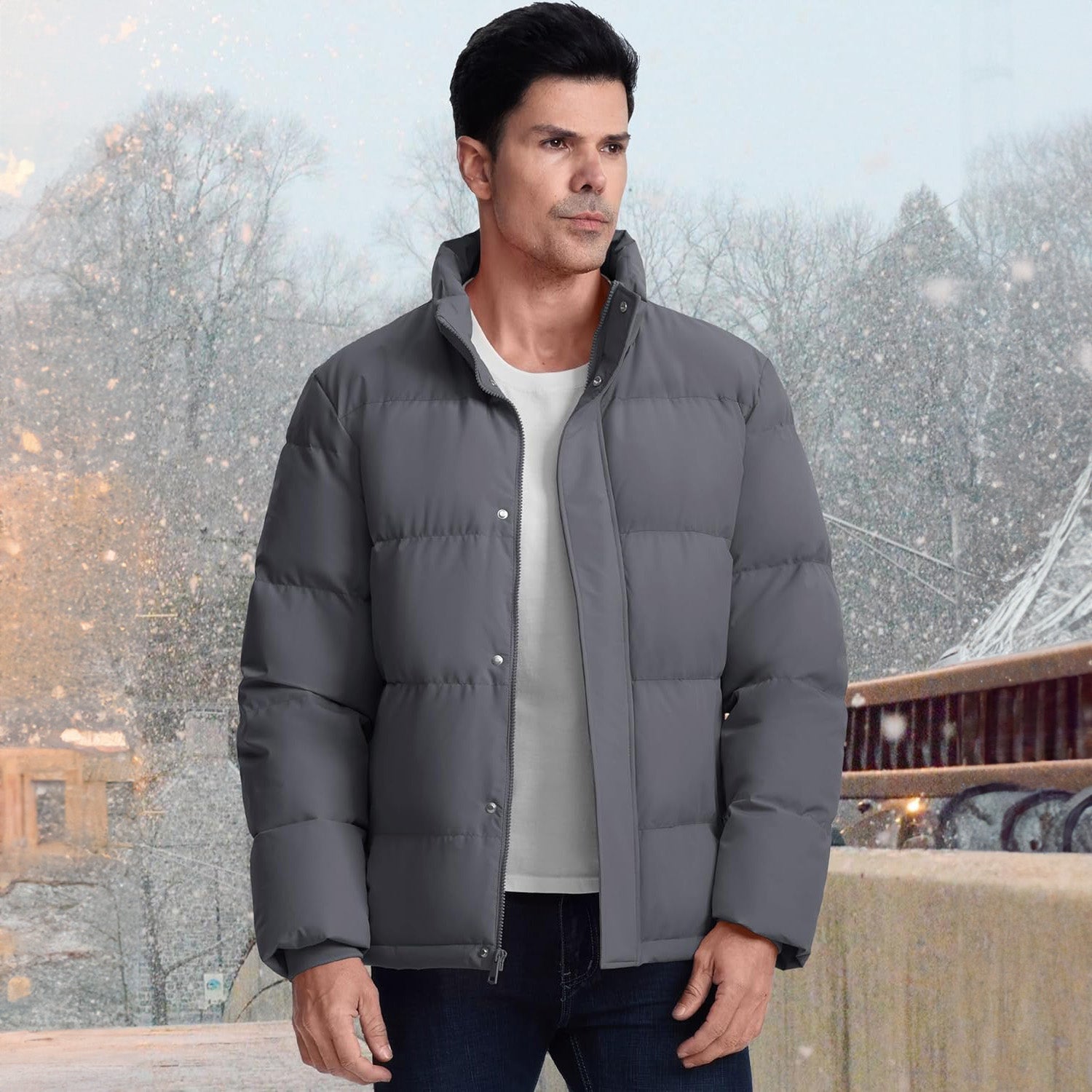 Men's Water-Resistant & Windproof Warm Down Puffer Jacket - Ultimate Winter Insulation
