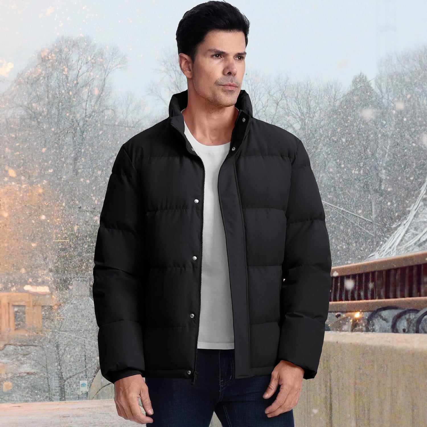 Men's Water-Resistant & Windproof Warm Down Puffer Jacket - Ultimate Winter Insulation