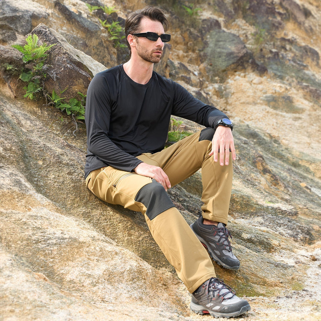 Men's Water-Resistant Fleece-Lined Ski Pants with 4 Zip Pockets - Ultimate Comfort & Warmth for Winter Sports