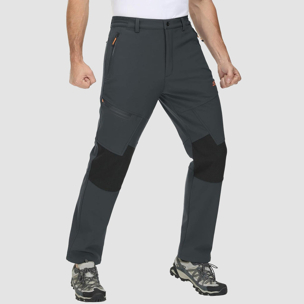 Men's Water-Resistant Fleece-Lined Ski Pants with 4 Zip Pockets - Ultimate Comfort & Warmth for Winter Sports