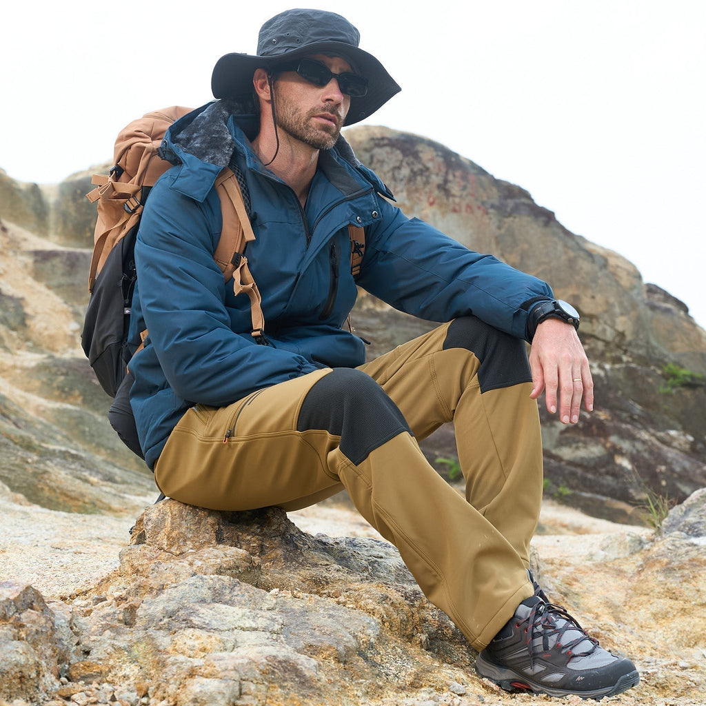 Men's Water-Resistant Fleece-Lined Ski Pants with 4 Zip Pockets - Ultimate Comfort & Warmth for Winter Sports