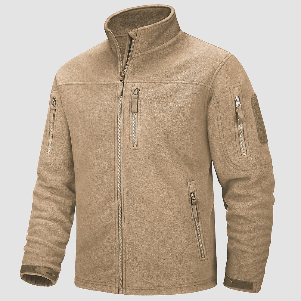 Men's Tactical Fleece Jacket - Stand Collar Military Field Coat for Outdoor Activities