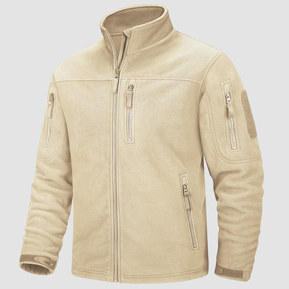 Men's Tactical Fleece Jacket - Stand Collar Military Field Coat for Outdoor Activities