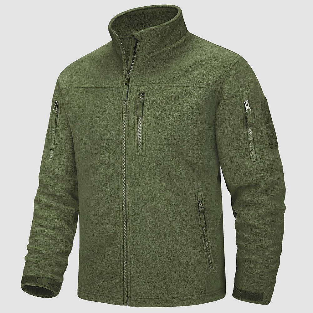 Men's Tactical Fleece Jacket - Stand Collar Military Field Coat for Outdoor Activities