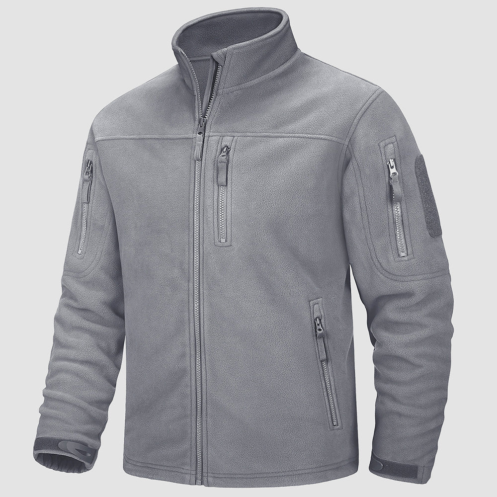 Men's Tactical Fleece Jacket - Stand Collar Military Field Coat for Outdoor Activities